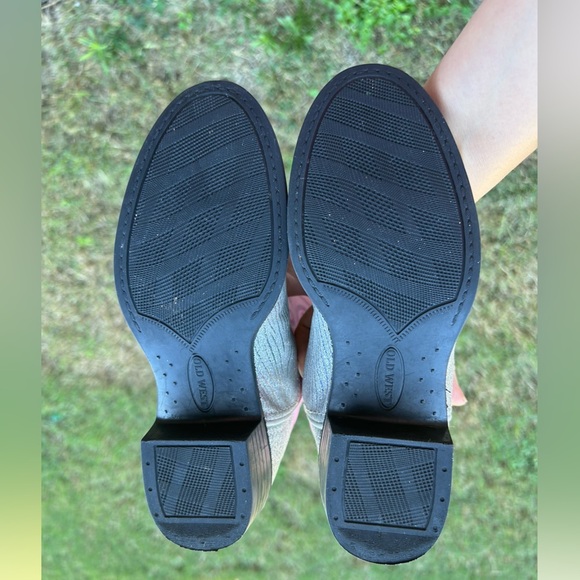 Old West Pink and silver glitter cowboy western kids Boots Sz-1. A - Picture 12 of 12